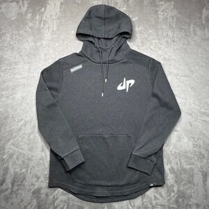 Legends Dude Perfect Mens Large Charcoal Black Pullover Hoodie Curved Hem L